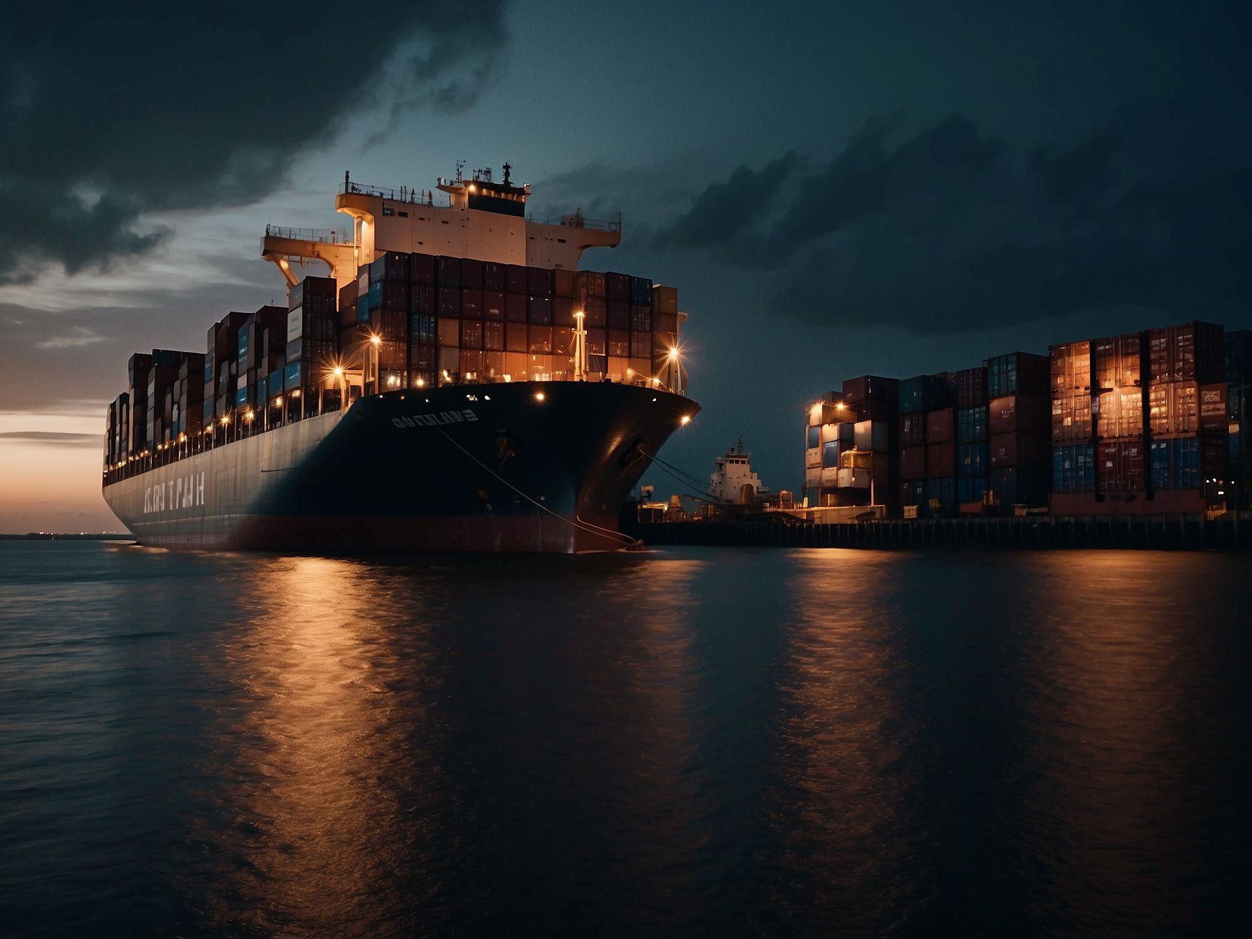 Container vessel at port bound for Sarawak